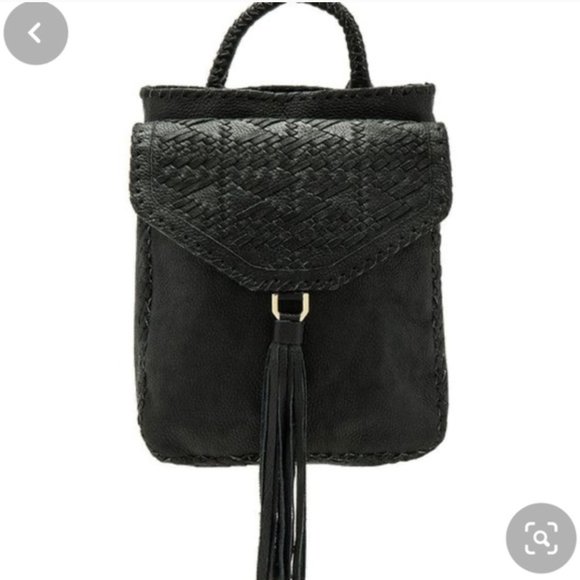 Cleobella | Black Woven Fringe Backback